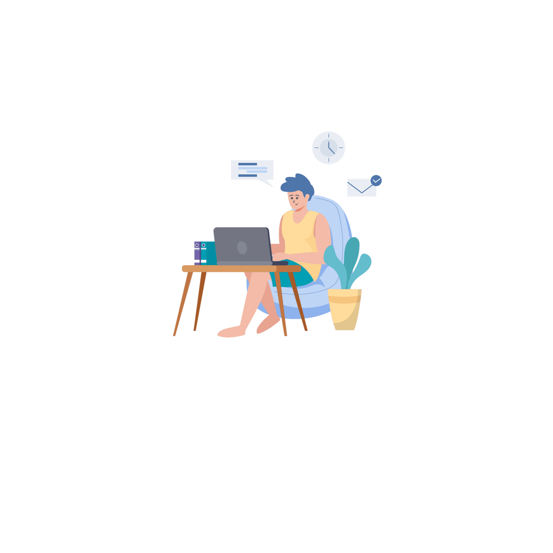 Illustration d'une personne en train de travailler
